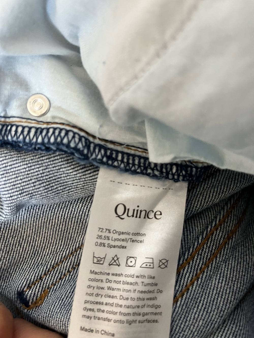 Quince Organic Cotton High Rise Wide Leg Jeans Size 29 Blue - Picture 5 of 10